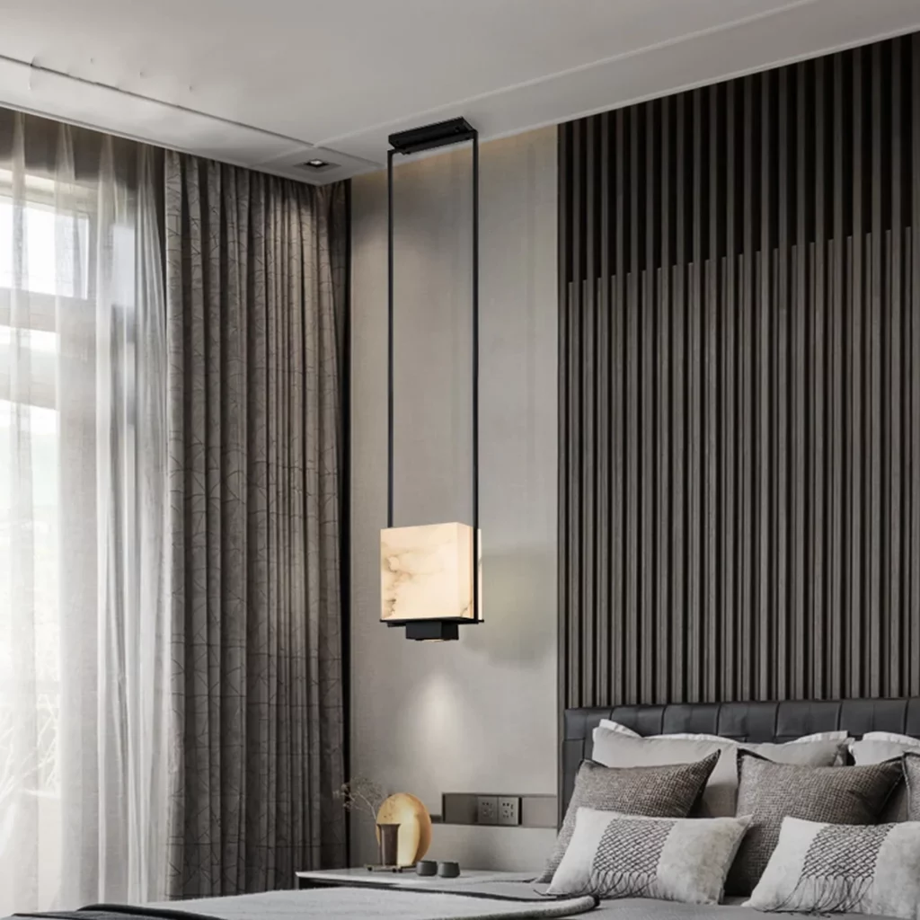 Sophisticated interior showcasing Marble  Stone Design Pendants with natural textures and soft lighting adding a timeless premium accent to modern spaces