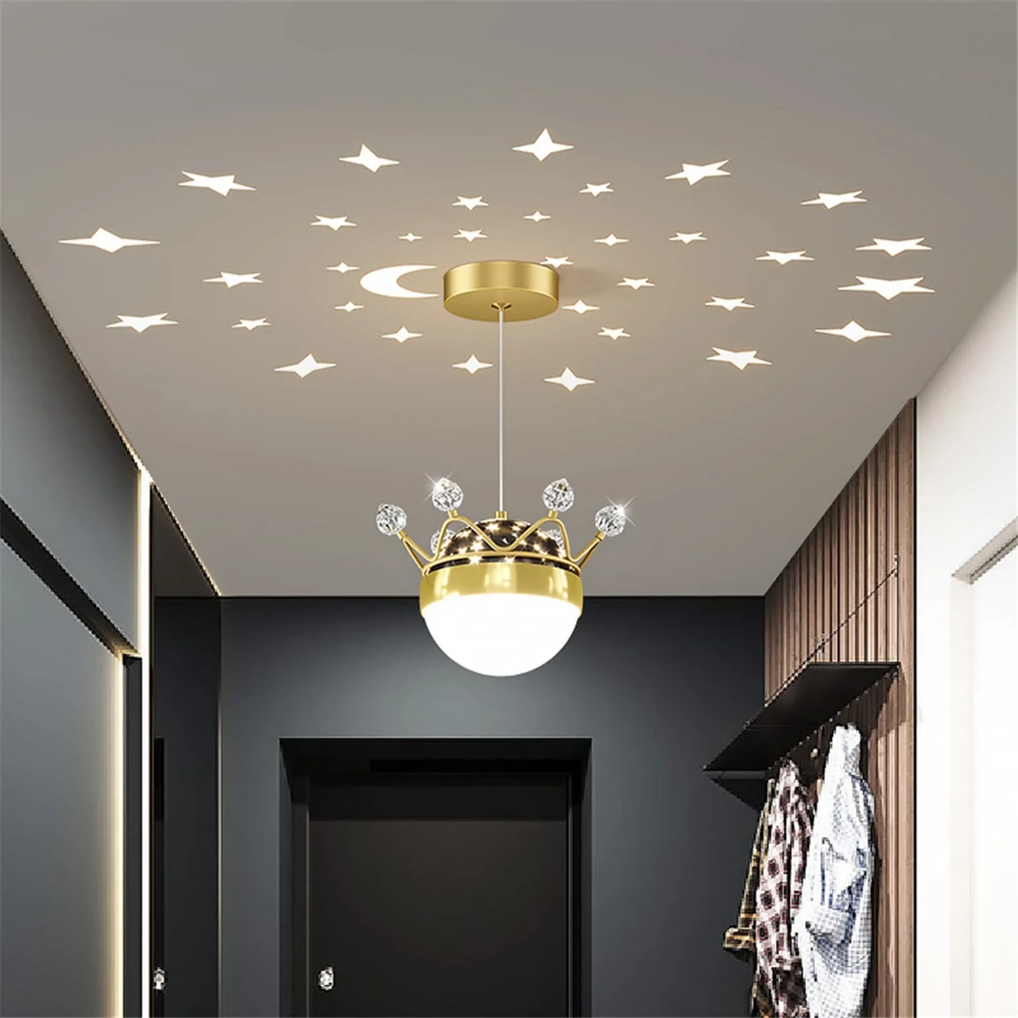 Starry Sky Projection Pendant Light projecting starry lights on the roof