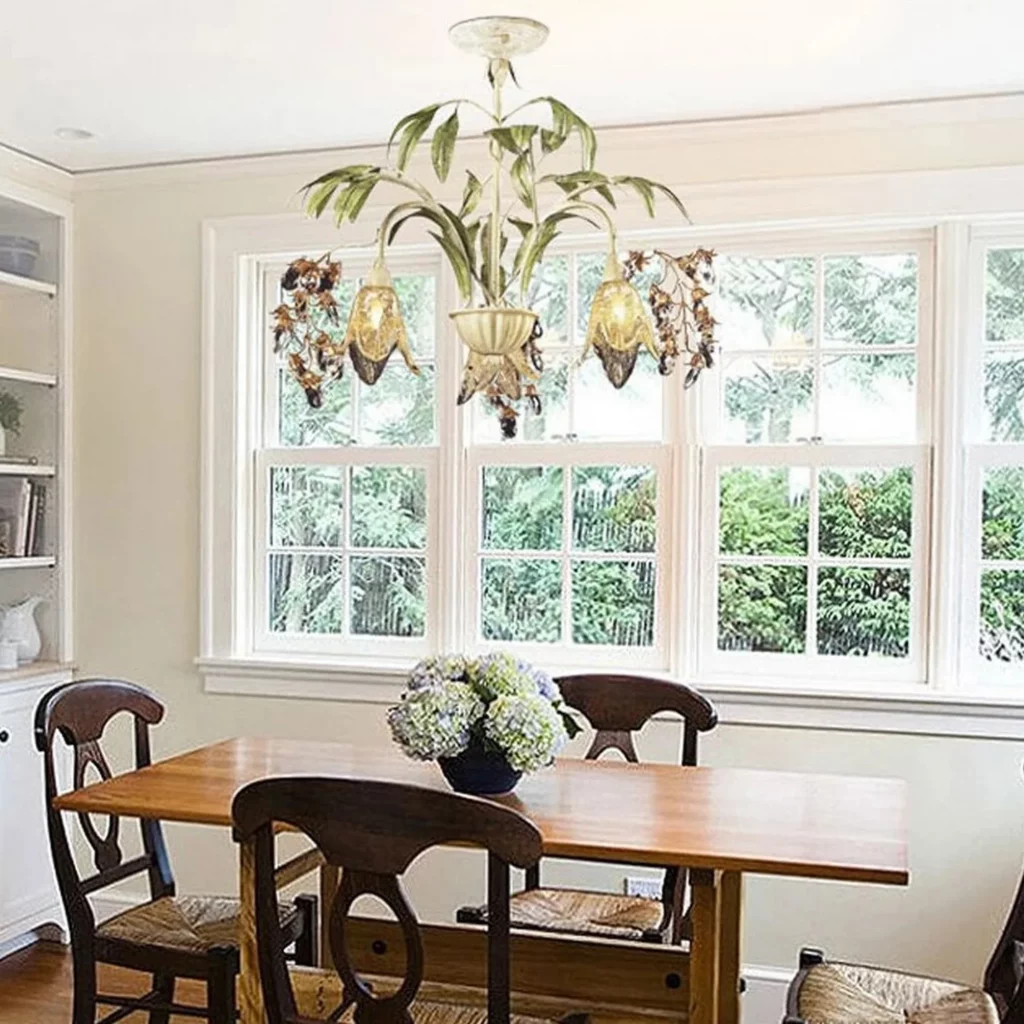 Crystal Bell Flower Tree Branches Chandelier with modern branch-like look for your dining space