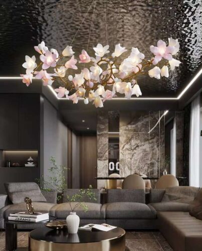 Luxury Flower Branch Staircase Chandelier photo review