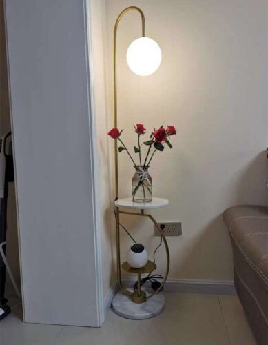 Halo Satin Floor Lamp With Table photo review